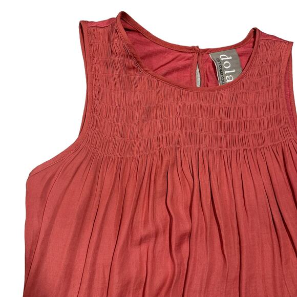 Anthropologie Dolan Womens soft red tank with smocking Size XS - Picture 3 of 6